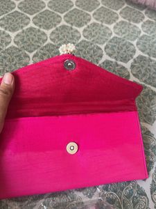 Pink &amp; Silver Embellished Clutch