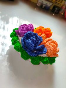bouquet crochet coasters set -4