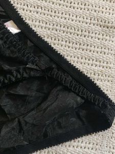 Black Satin Thong Panty