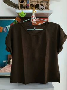 Brown Cropped T-Shirt