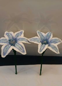 crocheted blue shades lilies