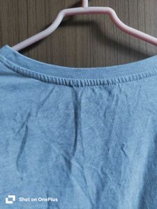 Blue Floral Print Long Sleeve Top