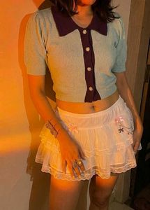 y2k Vintage Style Collared Top