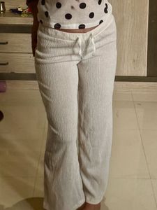H&amp;M Beige/Cream Wide Leg Pants — NWT