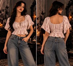 Boho Smocked Cropped Top