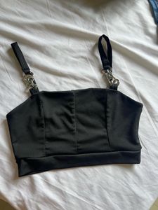 Urbanic - Black Chain Strap Crop Top