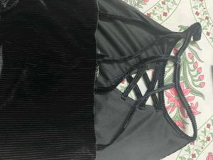 Black Criss-Cross Neckline Dress