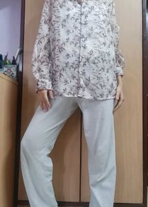 Sheer Floral Print Blouse🍂