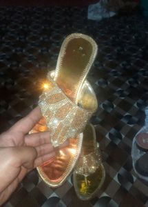 Beautiful Orangish Golden Stone Heels