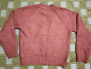 Peach Knit Pullover Sweater