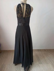 Elegant Black Lace Halter Dress
