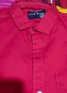 Five Star Red Button-Down Shirt