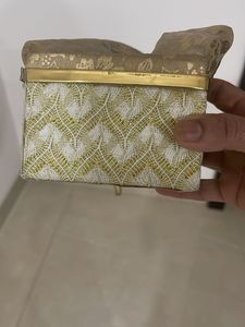Elegant Gold Brocade Potli Bag