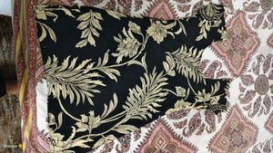 Elegant Black &amp; Gold Leaf Print Kurta