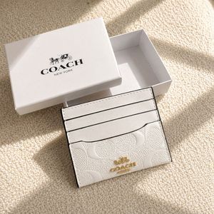 Coach White Signature Card Holder