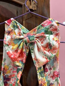 Floral Halter Neck Beach Dress