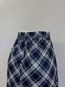 Plaid A-Line Midi Skirt