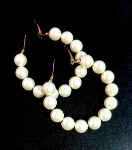 Pearl Hoop Earrings