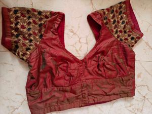 Elegant Red Silk Blouse