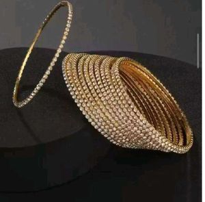 Sparkling Gold Bangles Set