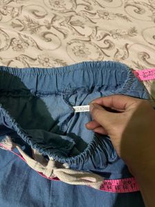 Length-34,,Blue cotton Drawstring Pants