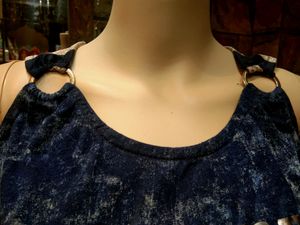 Cold shoulder denim top