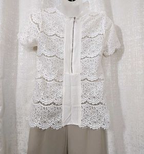 Elegant White Lace Top