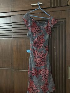 Sheer Animal Print Midi Dress