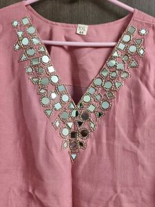 Peach A line Kurta XXL with Dupatta