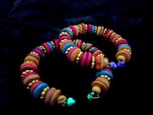 Colorful Boho wooden bangles