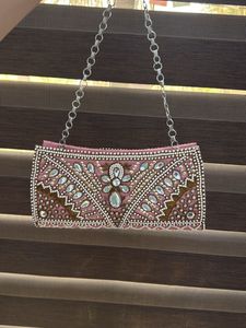 Embellished Pink Clutch Bag