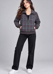 Plaid Zip-Up Jacket