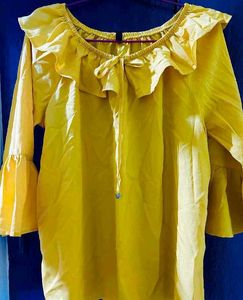 Bright Yellow Ruffled Top