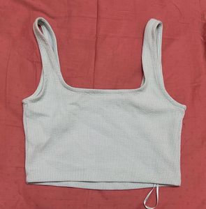 Sea Green Ribbed Crop Top🐸