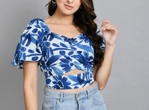 Dressberry Floral Print Crop Top