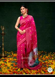 Stunning Pink Banarasi Silk Saree