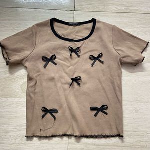 Cute Bow Detail T-Shirt