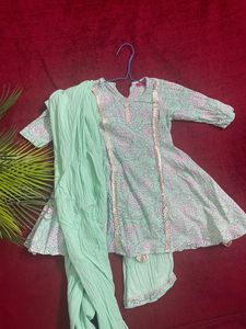 Pure Cotton Anarkali Dress With Dupatta