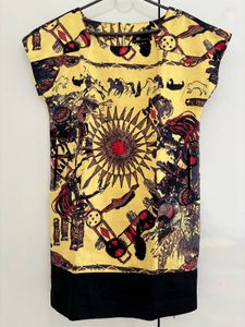 Unique Print Short Sleeve Dress