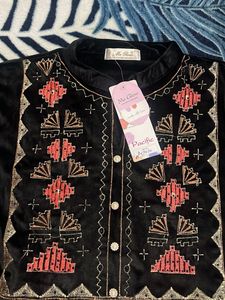 Black Velvet embroidery co ord set