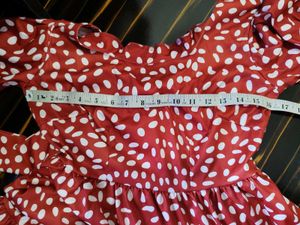 Chic Red Polka Dot Tiered Dress