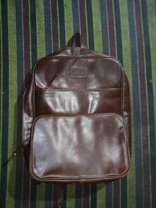 TeakwoodLeather Men's Brown Solid Backpack(Free Si