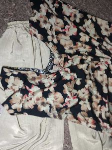 Floral Print Kurta with Palazzo Set
