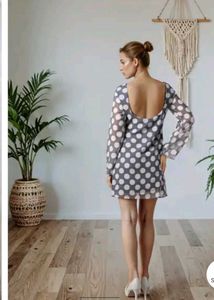 Elegant Polka Dot Dress(With Price Tag)