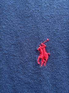 RALPH LAUREN Men's Blue Polo Shirt with Red Pony L