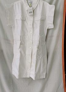 White Denim Shirt Dress