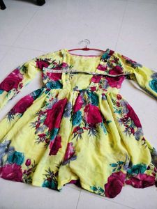 Floral Print Yellow Top