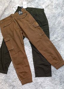 2 Cargo Pants - Olive Green &amp; Brown