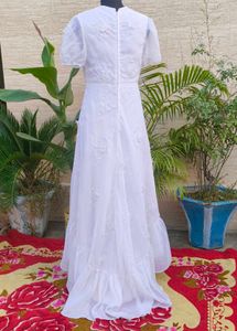 Elegant White Embroidered Dress