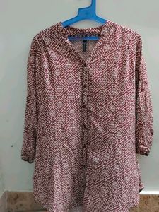 Maroon Geometric Print Shirt top